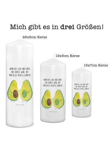 Mr. & Mrs. Panda Kerze Avocado Pärchen mit Spruch in Weiß