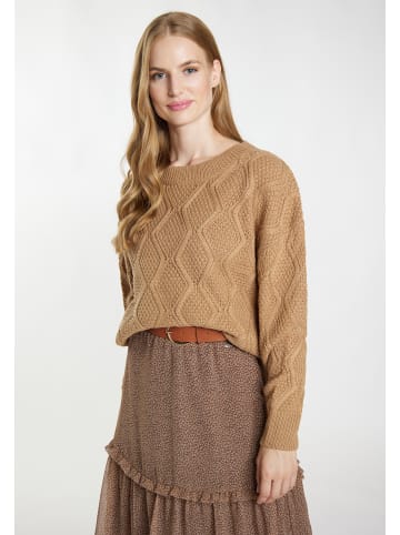 DreiMaster Damen Strickpullover in Hellbraun