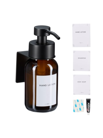 relaxdays Seifenspender in Braun/ Schwarz - 250 ml