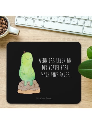 Mr. & Mrs. Panda Mauspad Schildkröte Pause mit Spruch in Schwarz