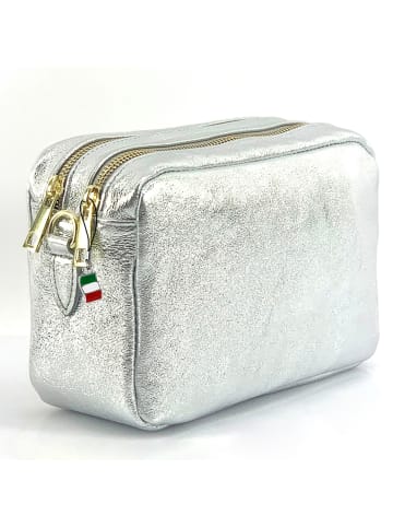 Florence Florence Umhängetasche Leder silber ca. 22cm