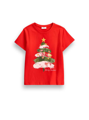 T-shirt mit kurzen Ärmeln merry xmas in rot