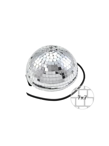 SATISFIRE Discokugel mit Motor halb Deckenmontage 20cm in silber PREMIUM