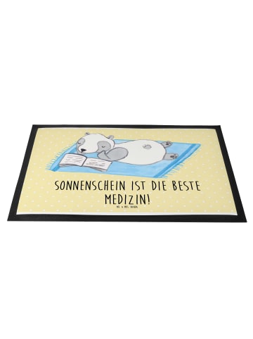 Mr. & Mrs. Panda Schuhabstreifer Sommer Sonnenschein mit Spruch in Gelb Pastell