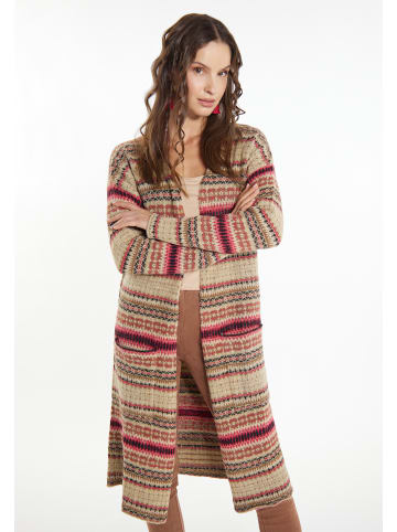 VIRITA Women Strick Cardigan in Beige Mehrfarbig