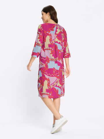 Sieh an! Druckkleid in fuchsia-zitrone-bedruckt