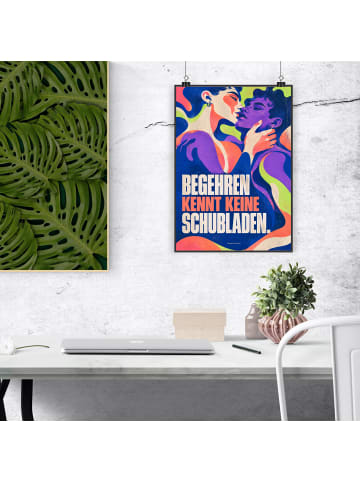 Poster Figur queer Design mit Spruch in Weiß