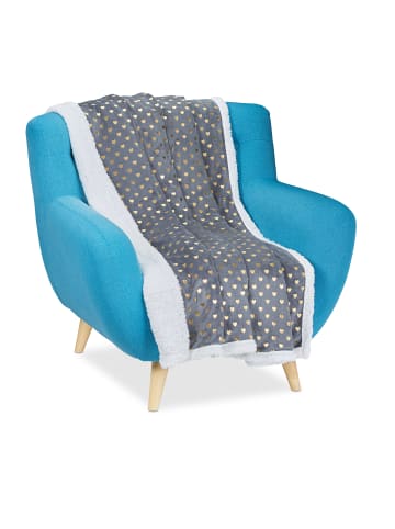 relaxdays 3x Kuscheldecke in Grau/ Weiß - (B)150 x (T)200 cm