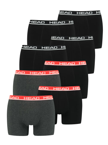 HEAD Boxershorts Head Basic Boxer 8P in Black/Grey Red