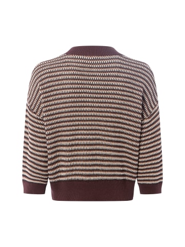 OPUS Strickpullover Peipina in aubergine ecru - 0001