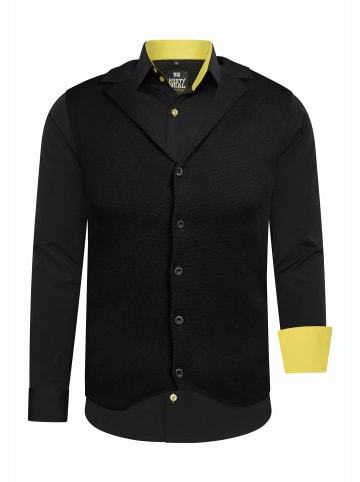Rusty Neal Hemd mit Weste in Schwarz / Gelb