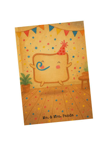 Mr. & Mrs. Panda Ansichtskarte Toast Party Design ohne Spruch in Weiß