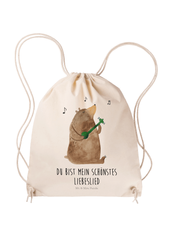 Mr. & Mrs. Panda Stoffbeutel Bär Lied mit Spruch in Creme