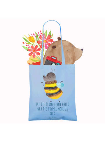 Mr. & Mrs. Panda Jutebeutel Hummel flauschig mit Spruch in Sky Blue