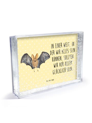 Mr. & Mrs. Panda Bilderrahmen Fledermaus Flügel mit Spruch in Gelb Pastell