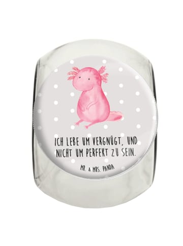 Mr. & Mrs. Panda Bonbonglas Axolotl Niedlich mit Spruch in Grau Pastell