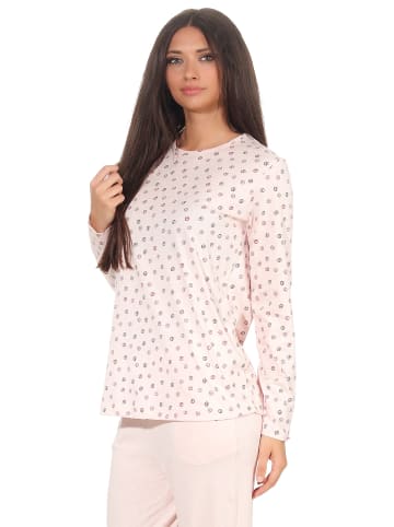 NORMANN Shirt Top langarm gemustert "Ringel" Mix & Match - 51116 in rosa