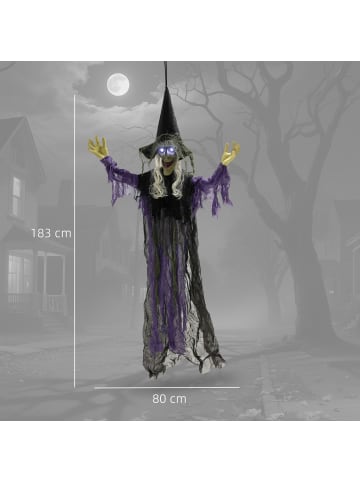 Outsunny Halloween Dekoration-80L x 15B x 183H cm-Violett