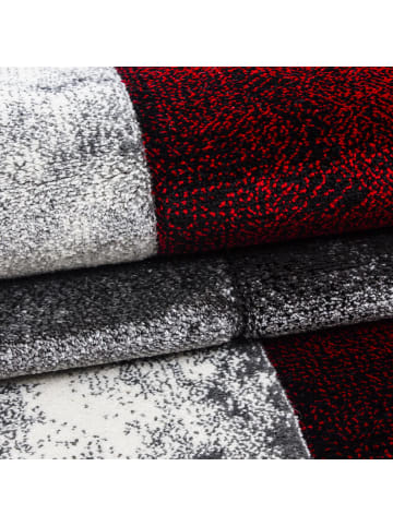 KADIMA DESIGN Teppich Kurzflor Waschbar Karo LATEMAR Strapazierfähig OEKO-TEX in Rot
