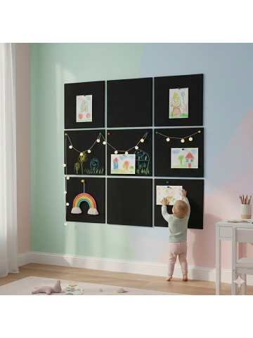 relaxdays 12 x Filzpinnwand in Schwarz - (B)30 x (H)30 x (T)0,9 cm