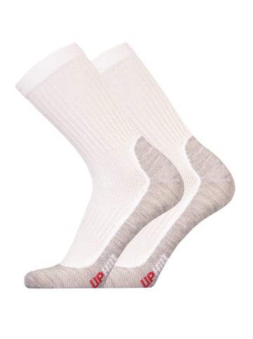 UphillSport Walking-Socken 'WINTER XC' 2er Pack in White/ l.grey