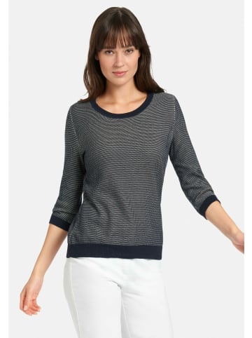 PETER HAHN 3/4 Arm-Pullover cotton in marine/ecru