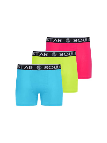 SOUL STAR Boxershorts - MUBOXER3 in Turq_Pink_Lime