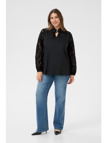 KAFFE curve Langarm-Bluse KCmynthia Regular fit in Black Deep