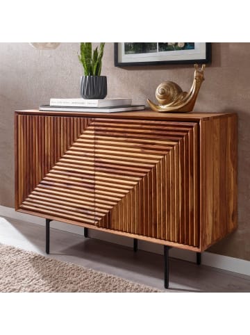 KADIMA DESIGN Sideboard | Sheesham/Metall, 100x71x40cm, 2 Türen
