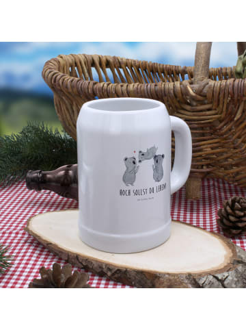 Mr. & Mrs. Panda Bierkrug Koalas Feiern mit Spruch in Weiß