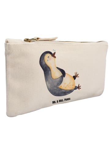 Mr. & Mrs. Panda Schminktasche Pinguin Lachen ohne Spruch in Weiß