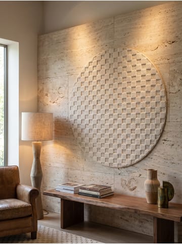 KADIMA DESIGN Flachgewebe-Teppich Schachbrett Grafisch Modern Pflegeleicht in Creme
