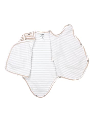 TupTam Baby Langarm Wickelbody im 5er Set in beige/weiß