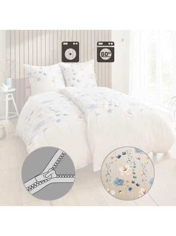 Kleine Wolke Mako-Satin Bettwäsche in beige-bleu