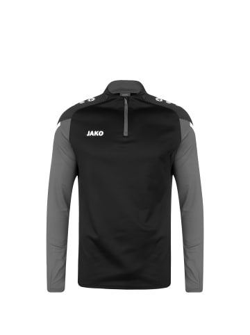 Jako Trainingspullover Performance Ziptop in schwarz / grau