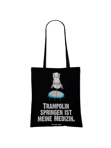 Mr. & Mrs. Panda Shopping Tasche Panda Trampolin springen mit Sp... in Schwarz