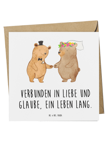 Mr. & Mrs. Panda Deluxe Karte Kirchliche Trauung Liebe Glaube mi... in Weiß