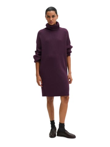 Marc O'Polo Geripptes Rollkragenkleid regular in Pure Plum