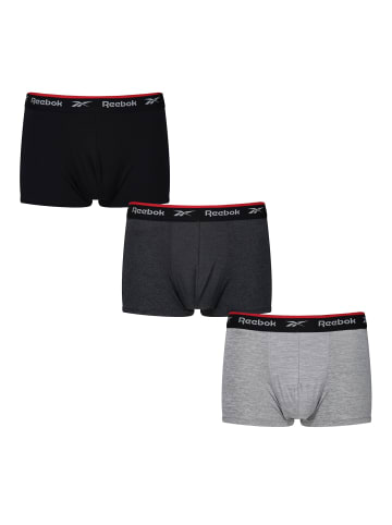 Reebok Boxershorts Sport Trunks 3-Pack in Black/Charcoal/Grey