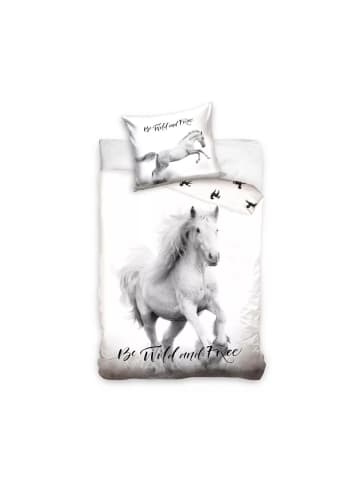 Wisam® Tiere Wild and Free Pferd Bettwäsche 140×200cm, 70×90 cm