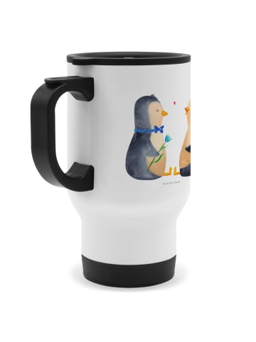 Mr. & Mrs. Panda Kaffee-Thermobecher Pinguin Pärchen ohne Spruch in Weiß