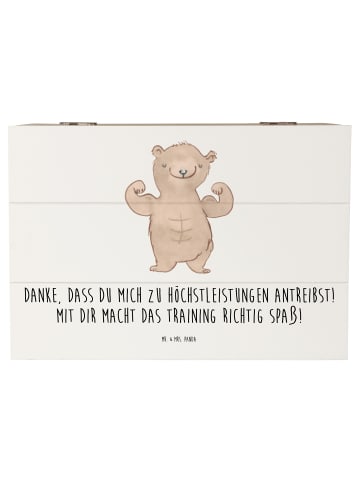 Mr. & Mrs. Panda Box Motivierender Fitness-Trainer mit Spruch in Weiß