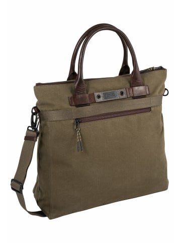 Camel Active Umhängetasche aus Canvas und Leder im Herritage Look in Khaki