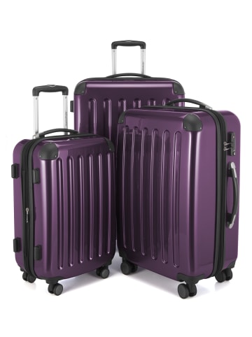 Hauptstadtkoffer Alex - 3er Koffer-Set, 4 Rollen, TSA in Aubergine