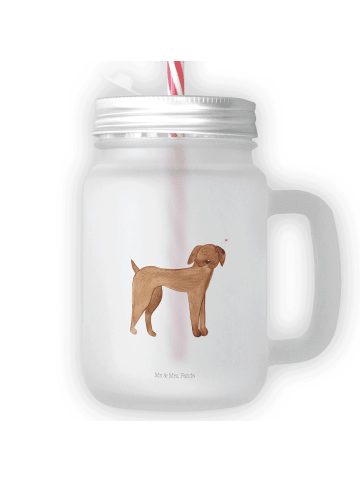 Mr. & Mrs. Panda Trinkglas Mason Jar Hund Dogge ohne Spruch in Transparent