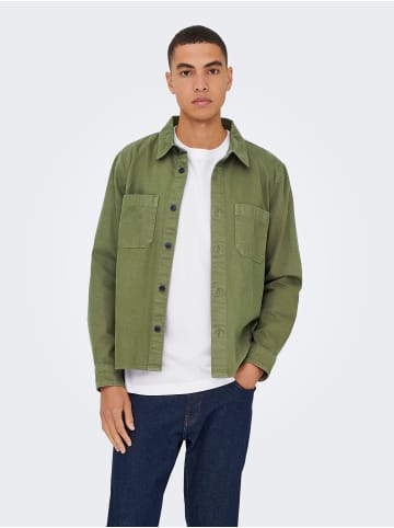 ONLY & SONS Overshirt in Olive Night