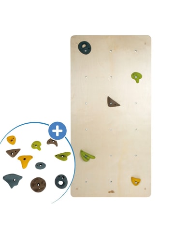 small foot Großes Kletterwand-Set mit Kletterwand in brown,multicolored
