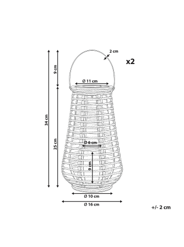 Beliani Dekorative Leuchte für den Außenbereich GWAYI in