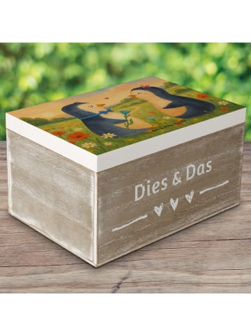 Mr. & Mrs. Panda Box Pinguin Pärchen Design ohne Spruch in Weiß