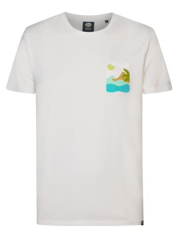 Petrol Industries T-Shirt mit Rückenaufdruck Tropicale in Weiß